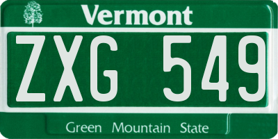 VT license plate ZXG549