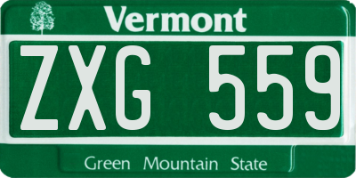 VT license plate ZXG559