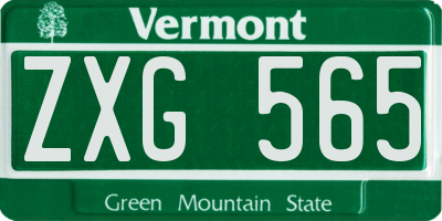 VT license plate ZXG565