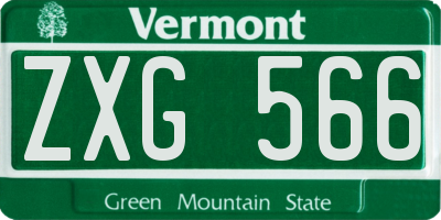 VT license plate ZXG566