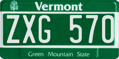 VT license plate ZXG570