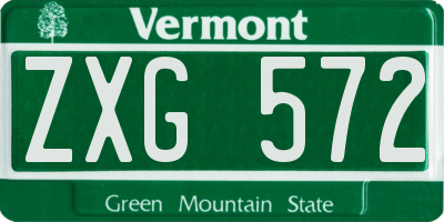 VT license plate ZXG572