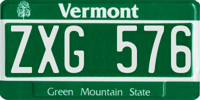 VT license plate ZXG576