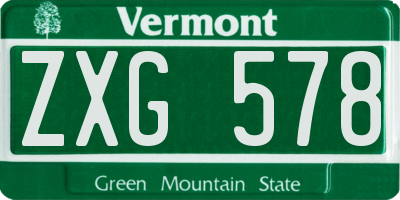 VT license plate ZXG578