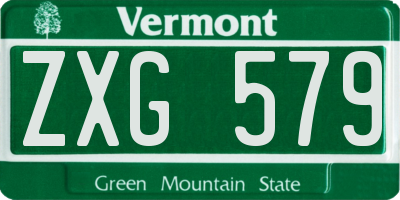 VT license plate ZXG579
