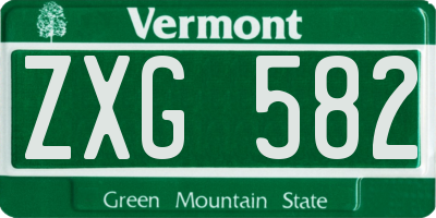 VT license plate ZXG582