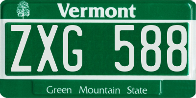 VT license plate ZXG588