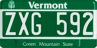 VT license plate ZXG592