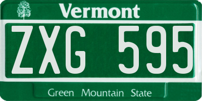 VT license plate ZXG595