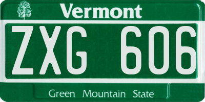 VT license plate ZXG606