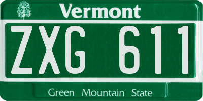 VT license plate ZXG611