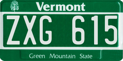 VT license plate ZXG615