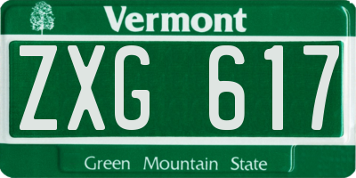 VT license plate ZXG617