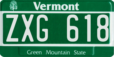 VT license plate ZXG618