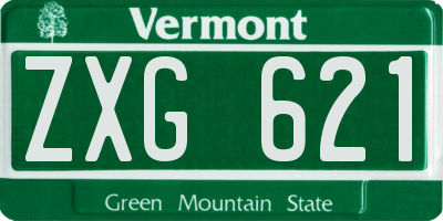 VT license plate ZXG621