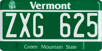 VT license plate ZXG625