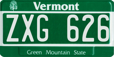 VT license plate ZXG626