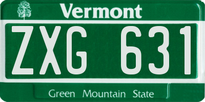 VT license plate ZXG631