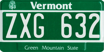 VT license plate ZXG632