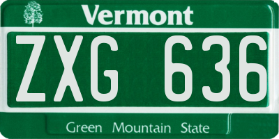 VT license plate ZXG636