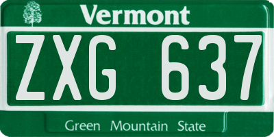 VT license plate ZXG637