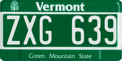 VT license plate ZXG639