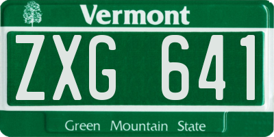 VT license plate ZXG641