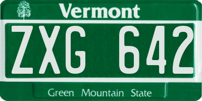VT license plate ZXG642