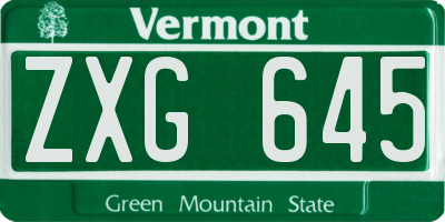VT license plate ZXG645