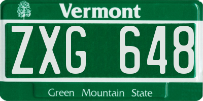 VT license plate ZXG648
