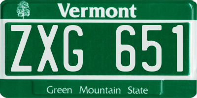 VT license plate ZXG651