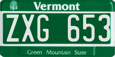 VT license plate ZXG653