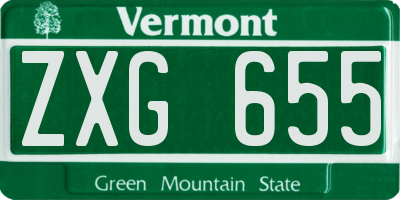 VT license plate ZXG655