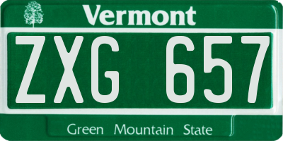 VT license plate ZXG657