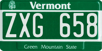 VT license plate ZXG658