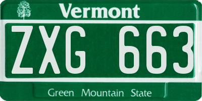 VT license plate ZXG663