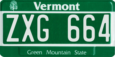 VT license plate ZXG664