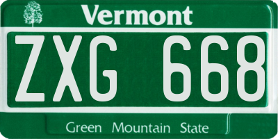 VT license plate ZXG668