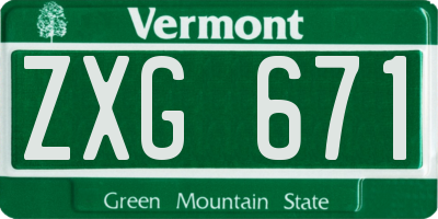 VT license plate ZXG671