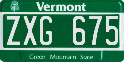VT license plate ZXG675