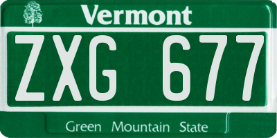 VT license plate ZXG677