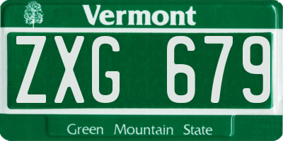 VT license plate ZXG679