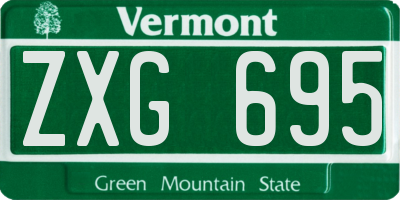 VT license plate ZXG695