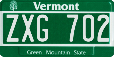 VT license plate ZXG702