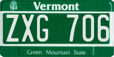 VT license plate ZXG706