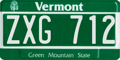 VT license plate ZXG712
