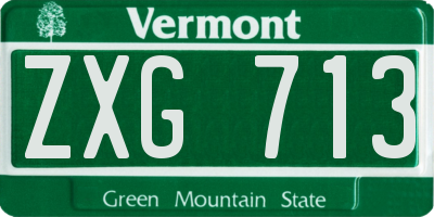 VT license plate ZXG713