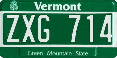VT license plate ZXG714