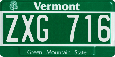 VT license plate ZXG716