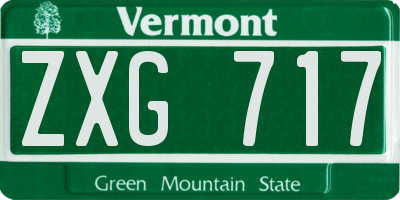 VT license plate ZXG717
